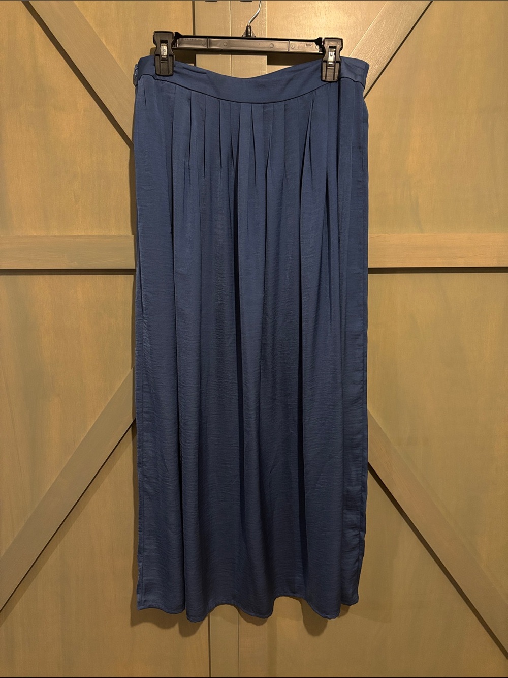Chico's Navy Pleated Maxi Skirt